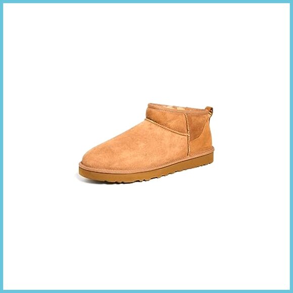 Men\'s Classic Ultra Mini Fashion Boot with Faux Fur Trim